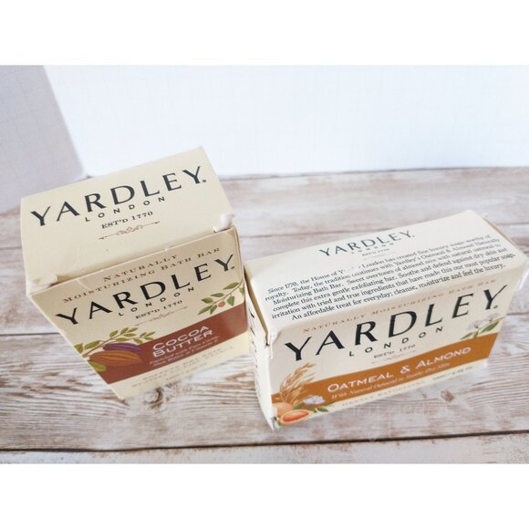 Yardley London Bar Soap Set of 2 New 4.25oz each Oatmeal & Almond, Cocoa Butter - Picture 3 of 8